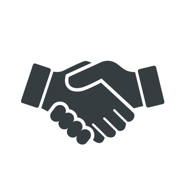 vector of handshake icon, isolated on white background vector iconic design